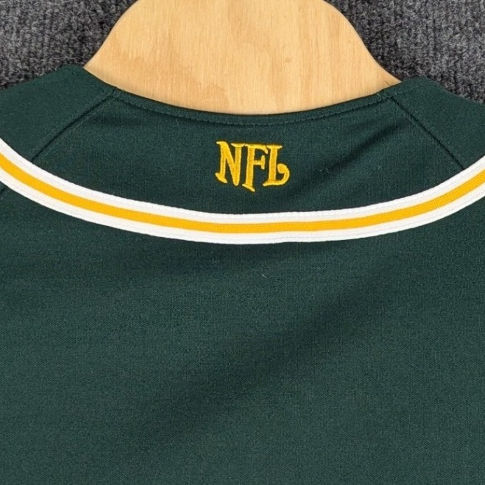 NFL Green Bay Packers Baseball Jersey Green Button Up Embroidered Logo Mens XL - Picture 6 of 12